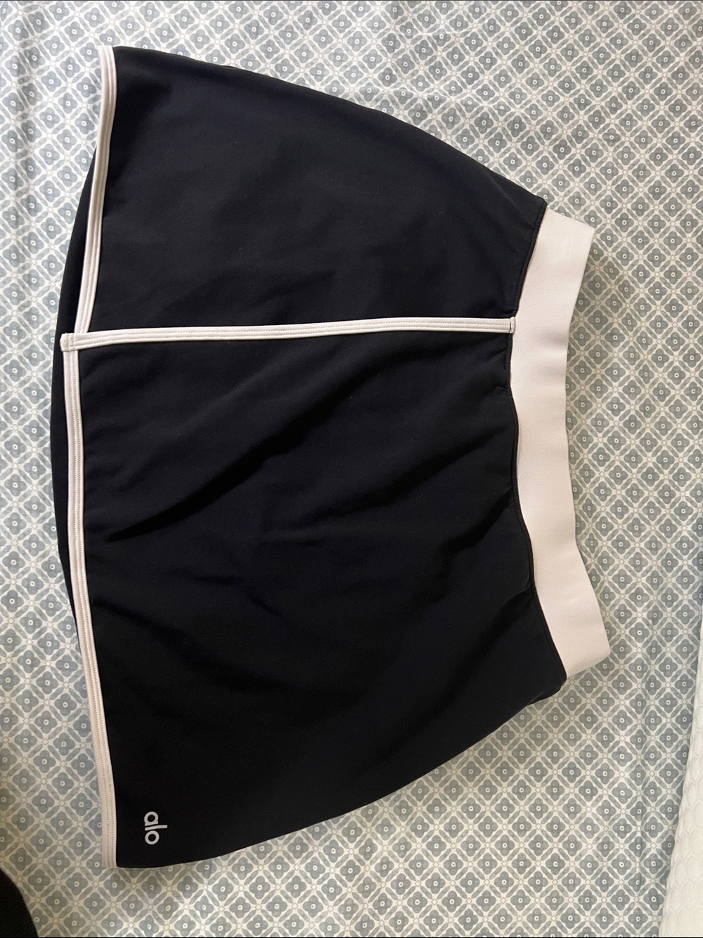 ALO Yoga Black Skirt with White Trim - Flared Skater Style